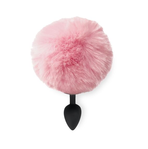 Силіконова анальна пробка М Art of Sex - Silicone Bunny Tails Butt plug Pink, діаметр 3,5 см | Зображення 1