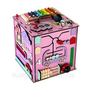 Развивающая игрушка Бизикуб TG145644630, 30х30х30 см Розовый