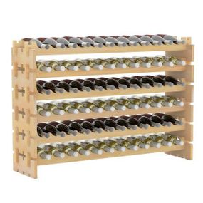 Стелаж винний Costway Modular Wine дерев'яний на 72 пляшки