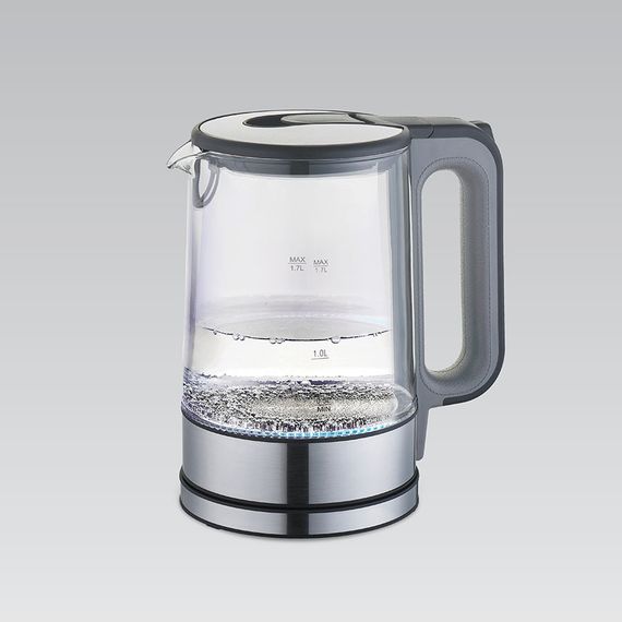 Електрочайник скляний Maestro MR-053-GREY, 1.7 л, 2200 Вт, з підсвіткою