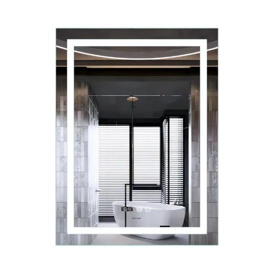 Дзеркало Mixxus Premium FLASH MR21-60x80 (LED Touch, Anti-fog, годинник) (MP6617)