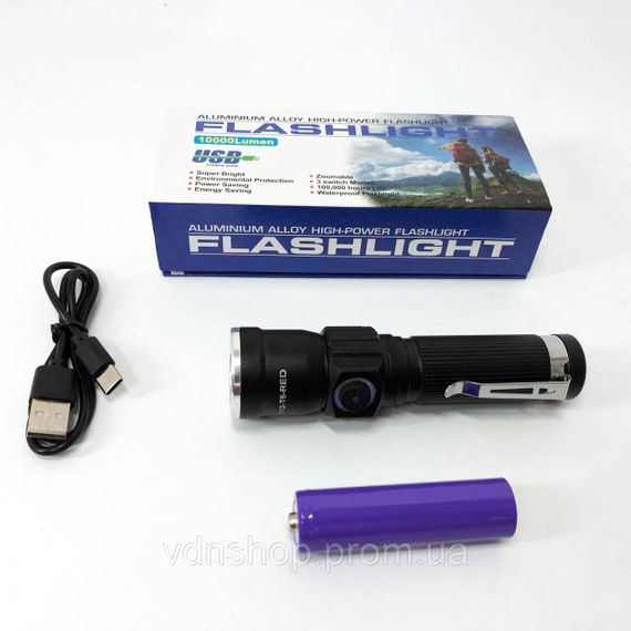 LED ліхтар із зарядкою PLD-1812-T6, Компактний портативний ліхтар LED потужний на вулицю UK-56 | Зображення 7