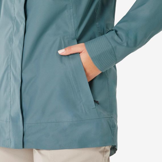 Куртка жіноча NH500 для туризму водонепроникна зелена - 3XL | Зображення 7