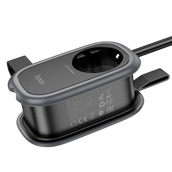 Мережевий фільтр HOCO NS6 на 1 розетку + 2 USB + USB-C, 30W, кабель 1.1м, 220В | Зображення 4