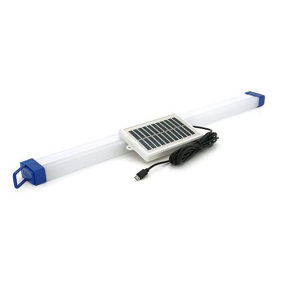 Лампа діона BK-500T, 3 режими, 520x40мм, живлення від USB кабель + панелька Solar 100х60мм, вбудований акумулятор, Box