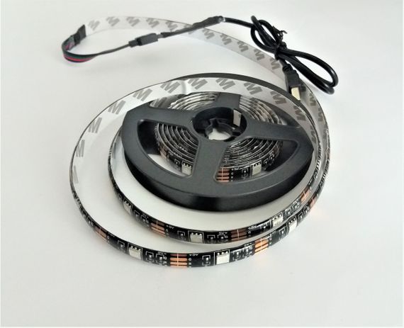 Стрічка світлодіодна RGB 5050 2м з пультом для підсвічування телевізора, монітора, меблів від USB | Зображення 4