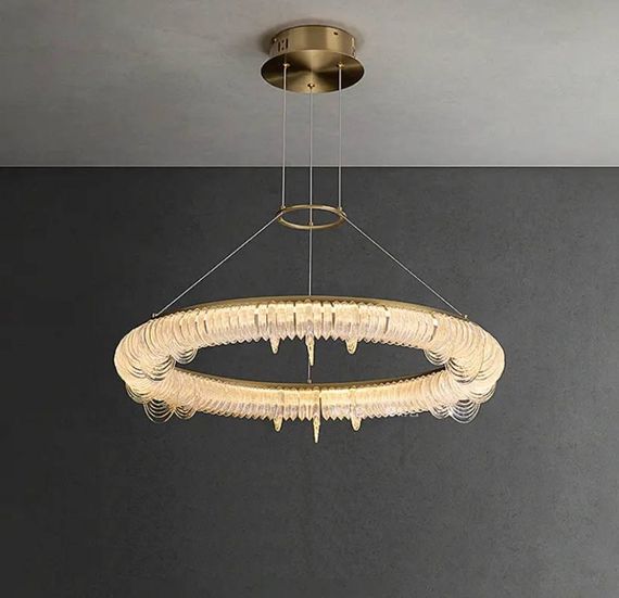 Люстра світлодіодна підвісна LED світильник для квартири на стелю лед 26757 Латунь 30-140х65х65 см.