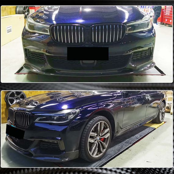 Накладка на передній бампер Lip V1 (для M-Sport 2016-2019, Карбон) для BMW 7 серія G11/G12 рр | Зображення 3