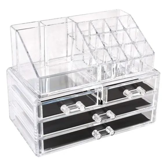 УЦЕНКА! Органайзер-стойка для косметики с 4 ящичками Cosmetic Storage Box (Повреждение корпуса 3055) | Зображення 2