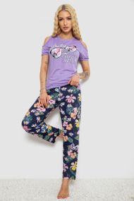 Піжама жіноча з принтом, колір бузковий, 243R2038-D