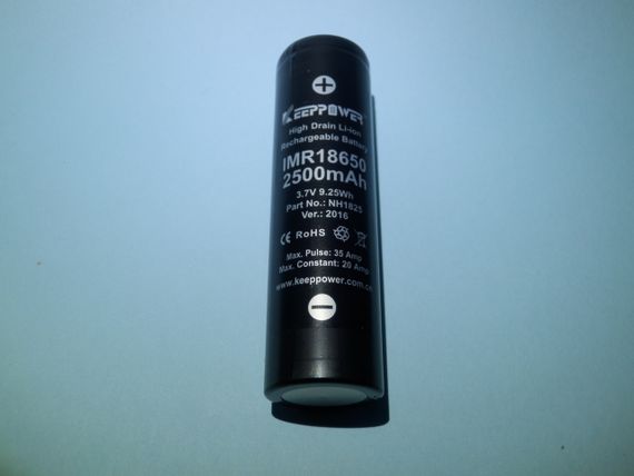 Высокотоковый аккумулятор 18650 Keeppower IMR18650-2,5 3,6V 2500mAh Li-Mn 35A! ( 1шт. ) | Зображення 3