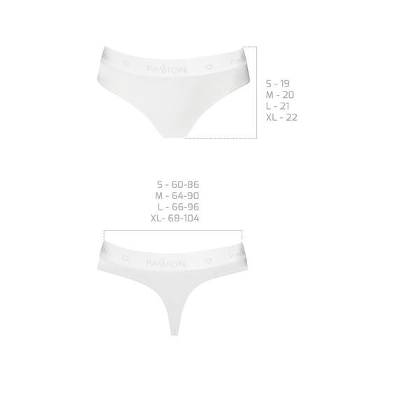 Трусики-бразиліана з бавовни Passion PS005 PANTIES S, white | Зображення 5