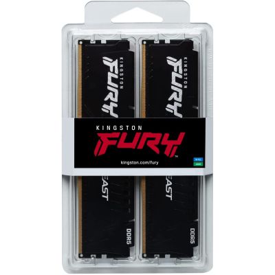 Модуль памяти для компьютера DDR5 16GB (2x8GB) 5600 MHz Beast Black Kingston Fury (ex.HyperX) (KF556C40BBK2-16) | Зображення 5