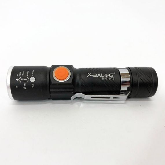 Карманный тактический фонарик X-Balog, Портативный светодиодный фонарь с USB-зарядкой SI-39 | Зображення 7