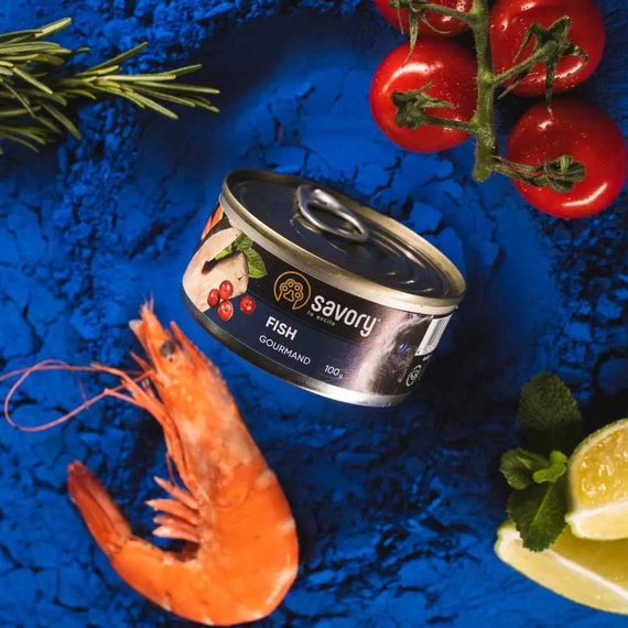 Вологий корм Savory Adult Fish для дорослих вибагливих котів, риба 100г | Зображення 3