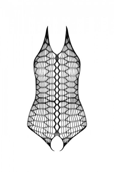 Бодистокинг в крупную сетку Passion BS087 black, открытая спина, халтер, с доступом Sex Aura | Зображення 5
