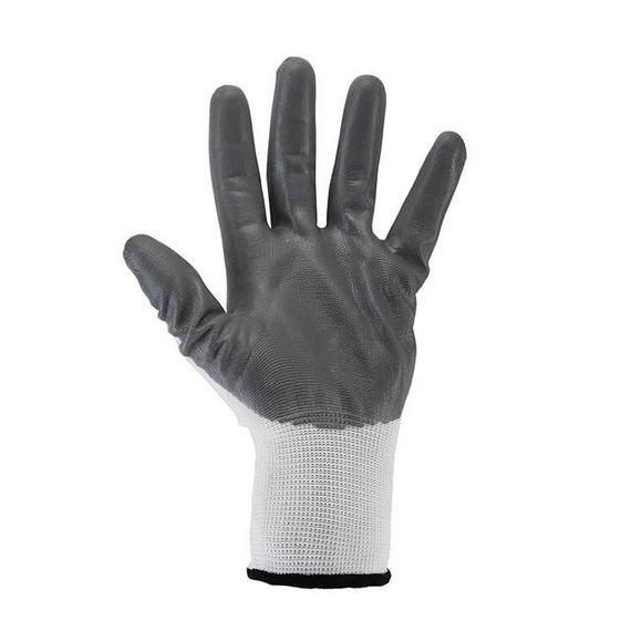 Рукавичка трикотажна біла, покрита сірим нітрилом на долоні, 10" INTERTOOL SP-0112 | Зображення 2