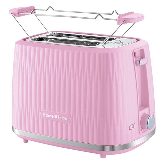 Тостер Russell Hobbs Eden 800Вт, пластик, підігрів, розморожування, малиновий (27372-56)
