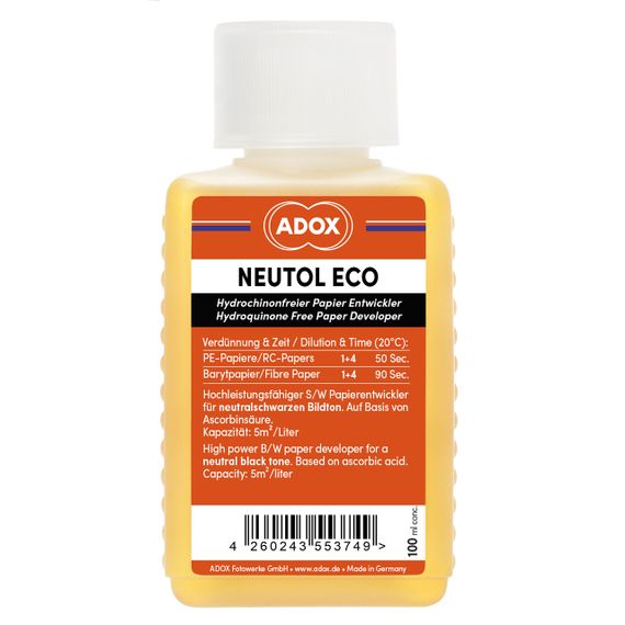 Проявитель ADOX Neutol Eco 100 ml Concentrate для чёрно- белой фотобумаги.