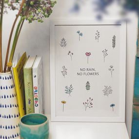 Постер у рамці No rain, no flowers A3 (WMT3_EX013)