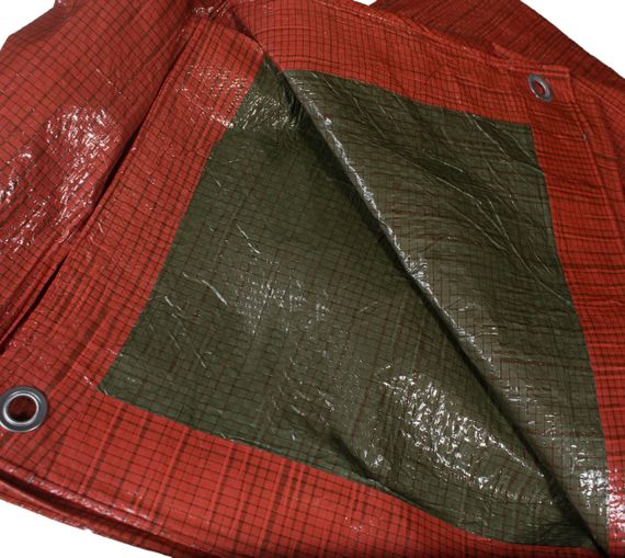 Тент 80 г/м2 4*8 м двокольоровий  зелено-помаранчевий тент садовий | Зображення 3