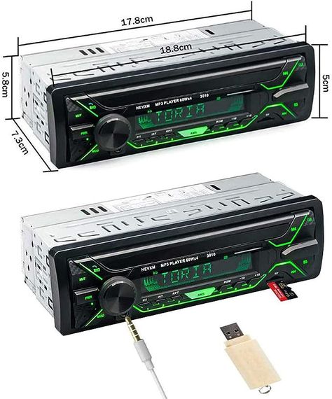 Автомагнітола RGB 5258BT F-157 Bluetooth USB TF AUX Радіо 60Wx4 7 кольорів підсвічування Чорний | Зображення 3
