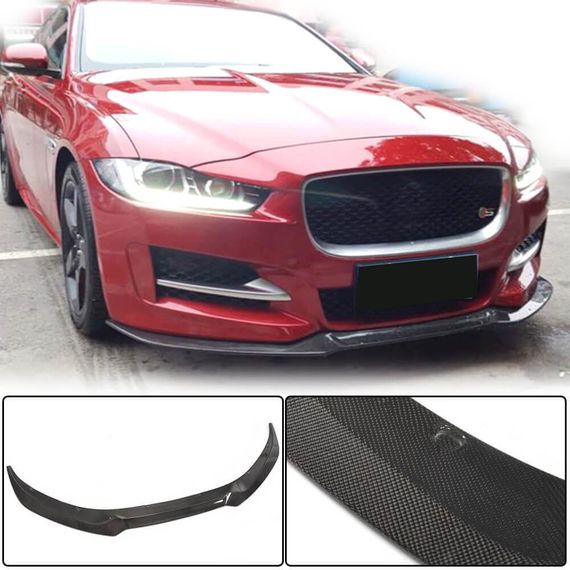 Накладка на Передний Бампер Lip (2015-2019, Карбон) для Jaguar XE 2016- гг