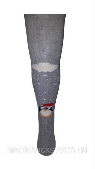 Колготки махрові дитячі бавовняні Twinsocks 74-80,86-92 сірі | Зображення 3