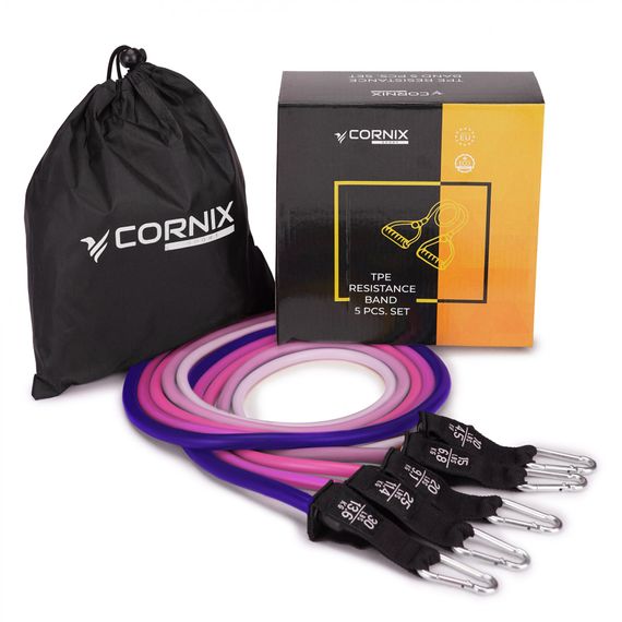 Набір трубчастих еспандерів Cornix 5 шт 4.5-13.6 кг XR-0258 | Зображення 7