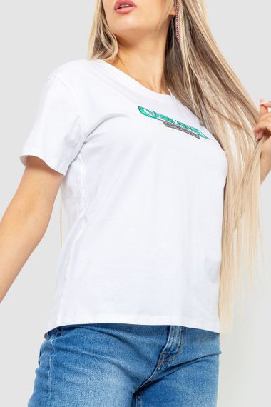 Футболка жіноча з принтом, колір білий, 221R3008-1 | Зображення 2