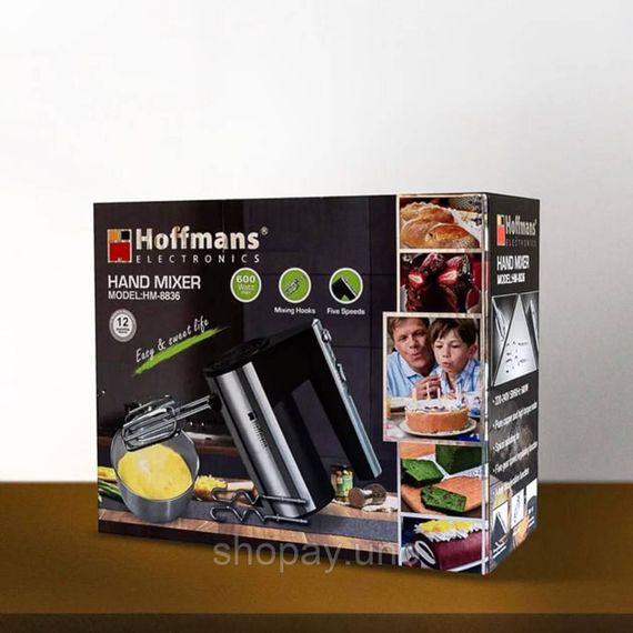 Ручний електричний міксер Hoffmans HM-8836 600 Вт | Зображення 4