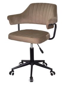 Крісло Jeff BK-Modern Office велюр кавовий B-1042 на чорній опорі-хрестовині модерн з колесиками