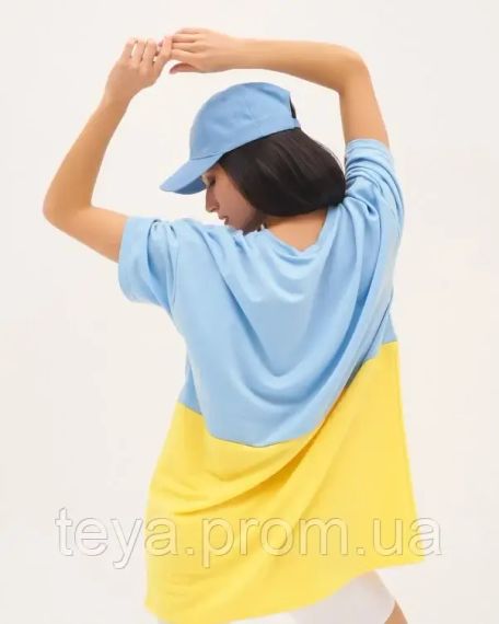 Футболка для жінок колір жовтий/блакитний розмір 3XL FI_002408 | Зображення 2
