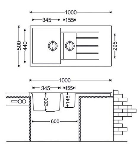 Кухонна мийка Fabiano Classic 100x50x15 Espresso 8221.301.0019 | Зображення 1