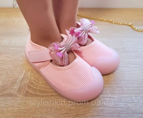 Детские нарядные туфли на девочку розовые, с бантом, туфельки для малышей, цвет розовый | Зображення 1