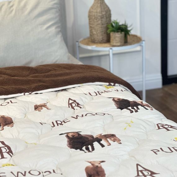 Ковдра двоспальна відкрита двостороння з вовни Arda Pure Wool 21446 175х215 см шоколадне | Зображення 2