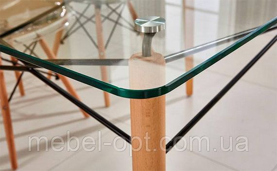 Стіл Еверест Glass прямокутний скляний Д1200хШ800 мм, у скандинавському стилі | Зображення 2