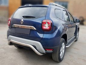 Задняя защита AK007 (нерж.) для Renault Duster 2018-2024 гг