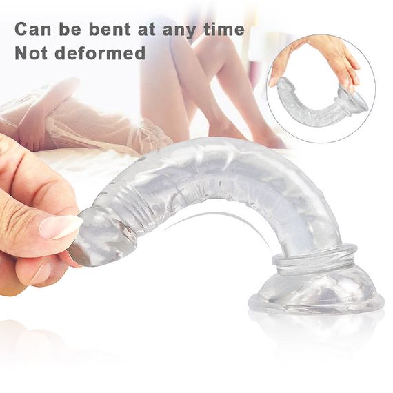 Реалистичный фаллоимитатор WeLove FlexiGrip Clear с присоской 12 см | Зображення 7