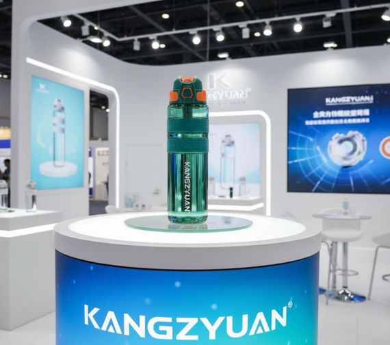 Спортивная бутылка KANGZYUAN 500 мл - Зеленая Tritan BPA-free, ударопрочная эко-бутылка с трубочкой и ремешком | Зображення 8