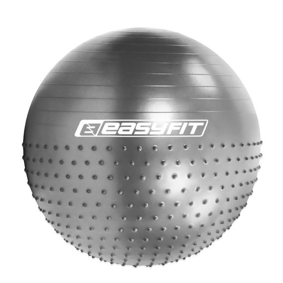 Фітбол 65 см EasyFit Hybrid сірий (фітбол напівмасажний) (EF-3011-GY)