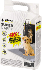 Пелюшки для собак Croci Super Nappy з активованим вугіллям 57х54 см 14 шт C6028170