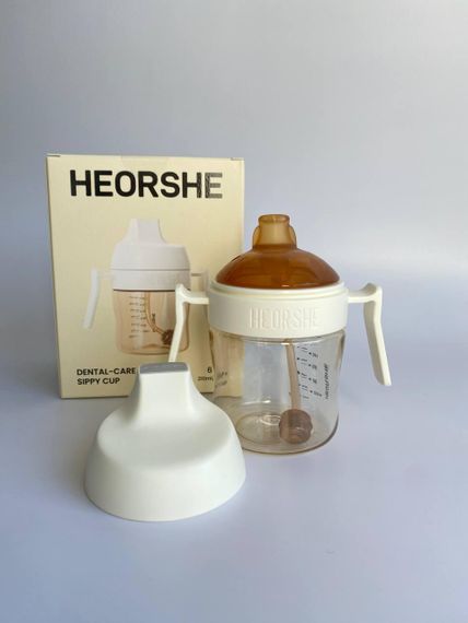 Поїльник дитячий HEORSHE 210 мл Білий | Зображення 1