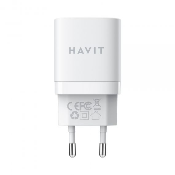 Зарядний пристрій HAVIT HV-UC30 GaN 30W USB+USB-C White | Зображення 1