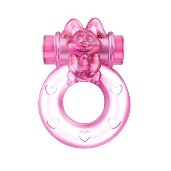 Кільце ерекційне з вібрацією Baile bunny, рожеве, 1.5 см Sex Aura
