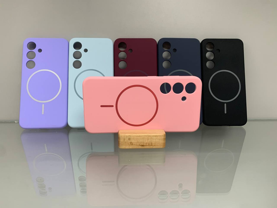 Samsung S24 Plus MagSafe Протиударный чохол Софт Тач чохол рожевий