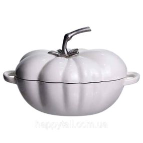 Кастрюля чугунная эмалированная 2,5 л Iron Tomato белая для запекания HP-1-20-WHITE