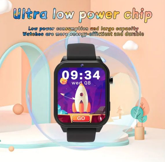 Дитячий розумний годинник із камерою, іграми, моніторингом сну, крокомірром, будильником, ліхтариком та ін. Чорний | Зображення 7