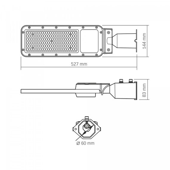 Светодиодный уличный фонарь VIDEX VL-SLE17-1005 IP65 100W 11000Lm 5000K 220V защищенный | Зображення 8