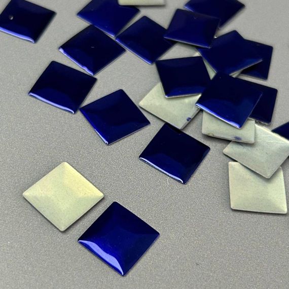 10г - Металострази термоклейові, квадрат 13 мм - синій індиго